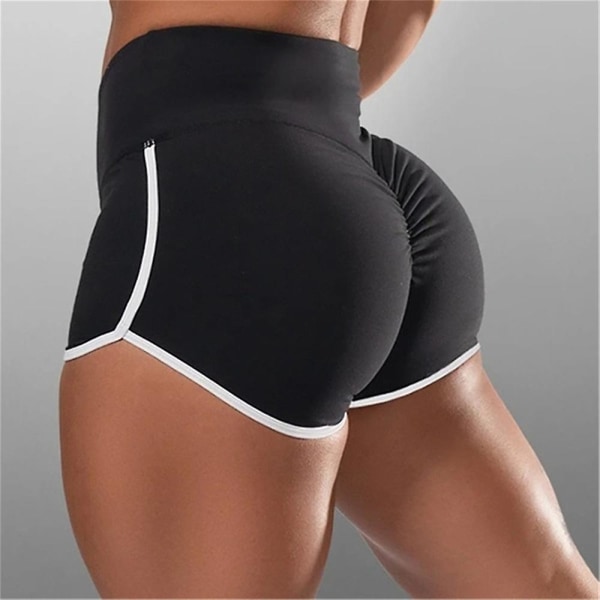 Träningsshorts för Kvinnor Hög Midja Butt Lifting Texturerade Booty Byxor För Yoga Purple L