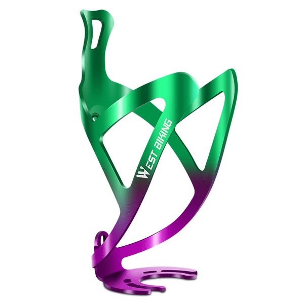 Slitstark cykelflaskhållare med återanvändbar aluminiumlegering, slitstark design för mountainbikecykling Green-purple Gradient