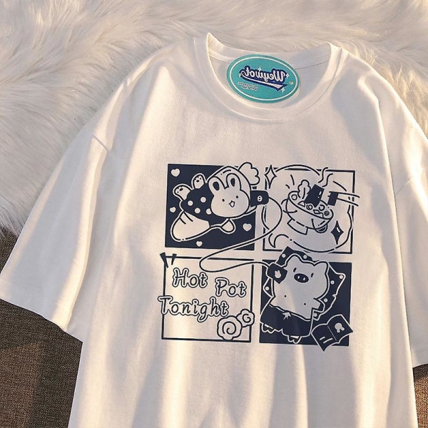 Fashion Kawaii Sanrios Kortärmad Söt Mjuk Cinnamoroll Cartoon Anime Vild Tryck Kortärmad Plyschleksaker För Flickor Gåvor L 19