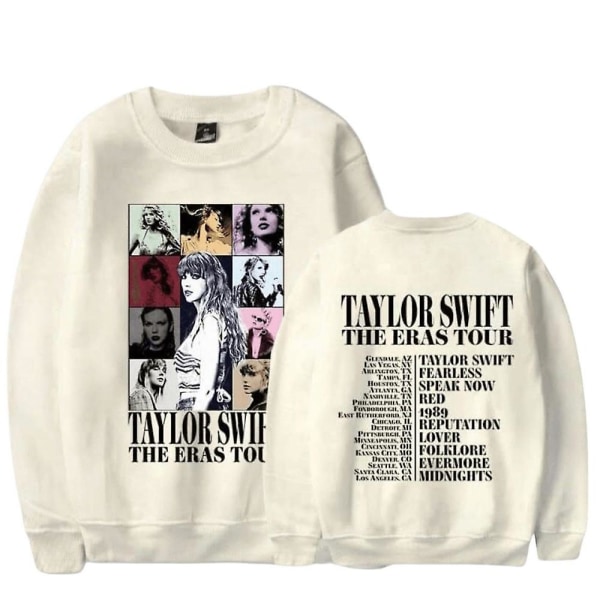 Taylor Swift The Eras Tour Print Unisex Sweatshirt Långärmad Crewneck Casual Lös Pullover Toppar Fans Presenter För Män Kvinnor Apricot 3XL