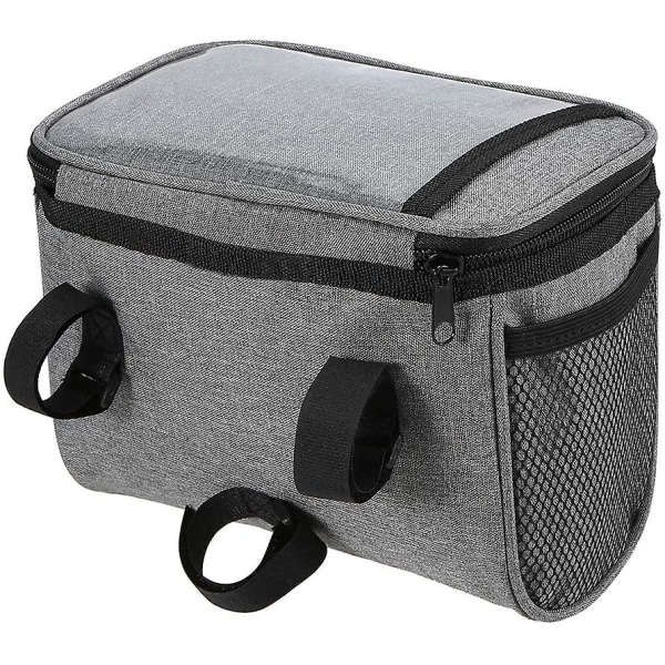 Cykelstyr Taske Isoleret Frontlomme Mtb Styr Taske Gray