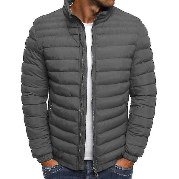 Lättvikts Bubbeljacka Vadderad Vinterjacka Herr H Grey 2XL
