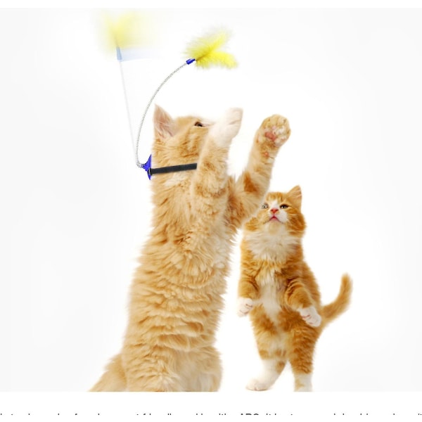 Djurtillbehör Tillverkare Blasts Cat Self-hey Krage Hals Leksak Fjäderfot med kran för att reta Cat Stick Spring Cat Stick Pink