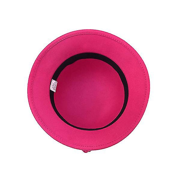 Vinter Dame Hat Fedora Sløjfe Bred Skygge Spandhatte Black