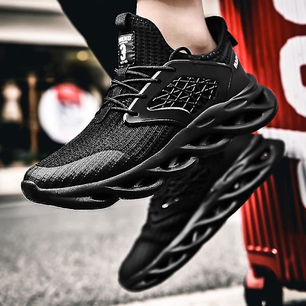 Nya Trend Herr Sneakers Löparskor Tennisskor Lätta Ventilerande Sport Atletiska 3c553 Black 41