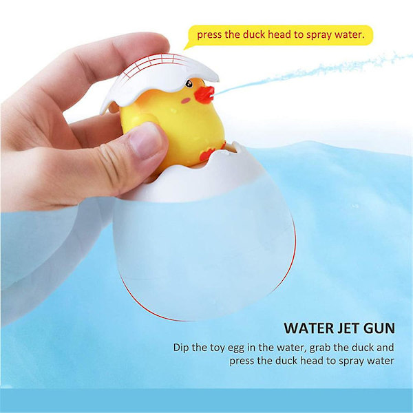 Badelegetøj med vandstråle til børn, søde dyreklækkende æg spray sprinkle legetøj til badekar pool badeværelse Yellow Duck