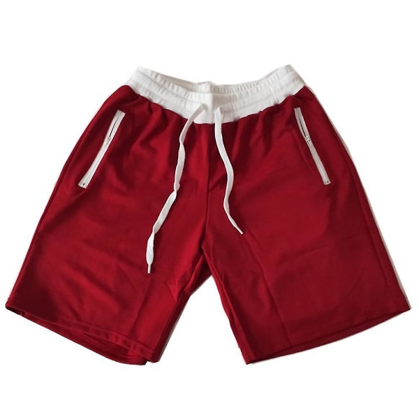 Badshorts för män Simning Joggings Gym Boardshorts Trunkar Badkläder Strand Sommar Wine Red 2XL