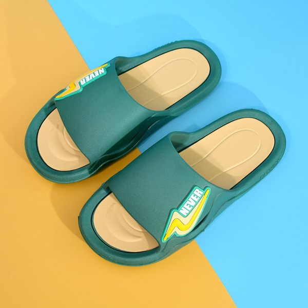 Herr Cloud Slippers Sommar Mjuk Snabbtorkande Öppen Tå Mjuka Slide Sandaler För Inomhus Och Utomhus Green 40-41