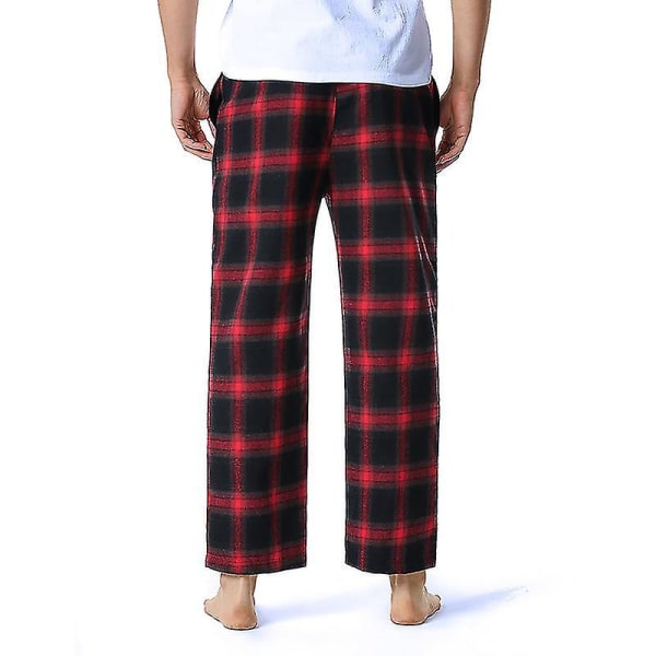 Bomullsbyxor för män, vävda pyjamasbyxor, rutiga, lätta loungebyxor COLOR 6 L