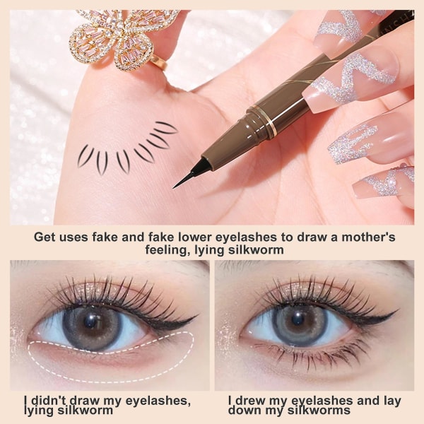 Makeup Eyeliner Pen Lätt att färga Vattenfast flytande eyeliner för professionell ögonmakeup Black