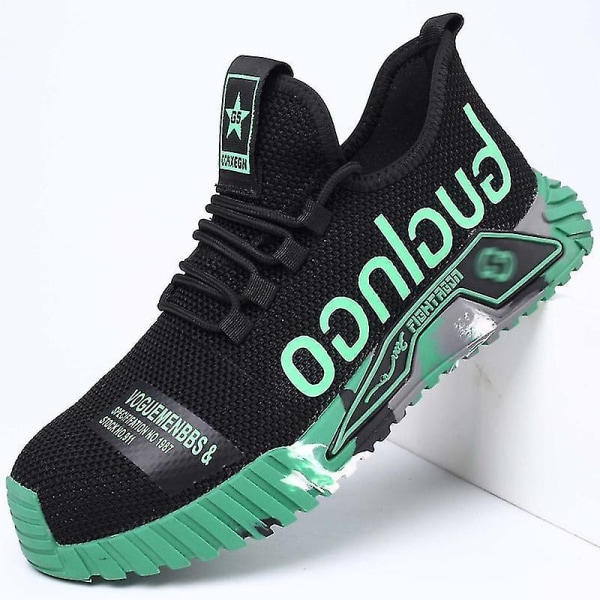 Arbejdssneakers Stål Tå Sko Herre Sikkerhedssko Punkteringssikre Arbejdssko Støvler Mode Inde Green 37