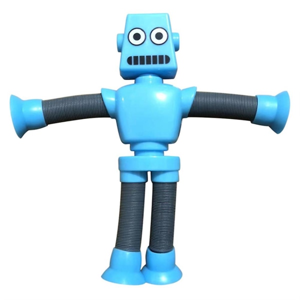 Teleskopisk Sugekop Robot Legetøj Børn Suge Legetøj Sensorisk Legetøj Teleskopisk Rør Sugekop Legetøj Blue