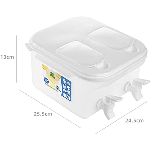 5l Køleskab Kold Kedel Med Hane Stor Kapacitet Sommer Juice Kølig Is Drikkebeholder Drikkedispenser Til Køkken Hjemmefest Bar Cool Frugt