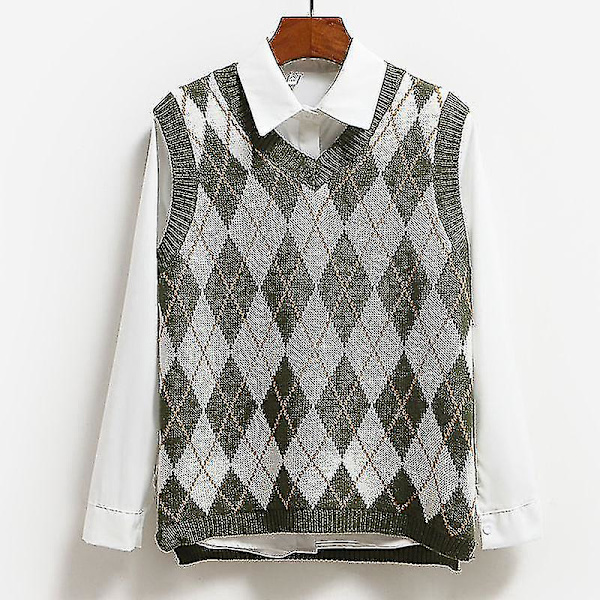 Strikket Vest, Afslappet Pullover Elastisk Sweater Black M