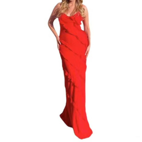 Dam U-ringad Tunika Klänning Dam Oversize Sexig Klänning För Strandkläder Red XL