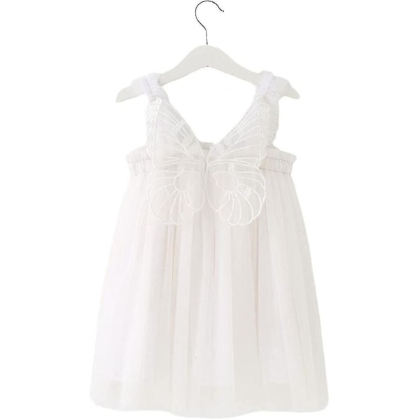 Toddler Butterfly Wings Klänningar Fairy Tulle Tutu Dress WHITE 110