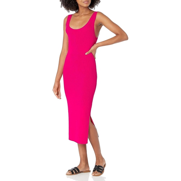 Ribbad halvtröja klänning Ice Pink XL