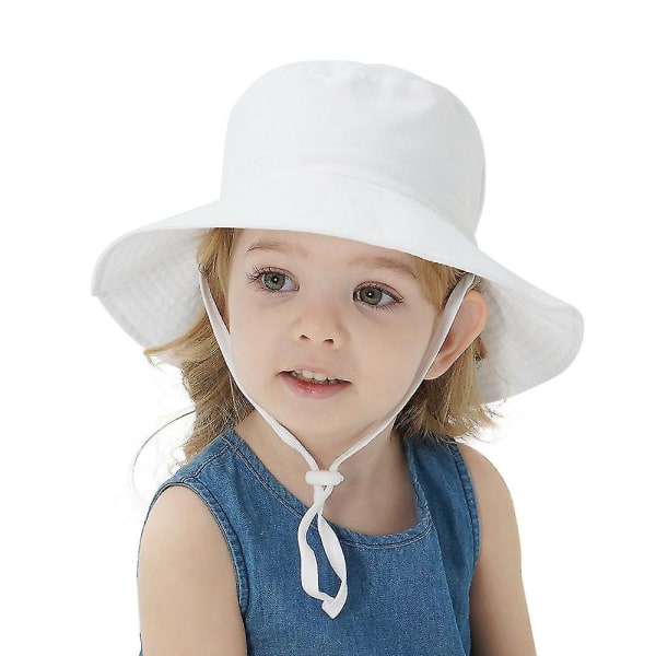 Sommar Baby Solhatt För 0-8 År Flickor Pojkar Babys Utomhus Uv-skydd Strandhatt Simhattar Bred Brätte Barn Hink Keps Beige Large