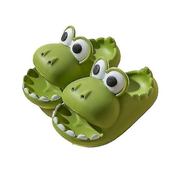 Barnens Dinosaurie Hushållstofflor, Mjuka Bottenomsluta Tå Andningsbara Tofflor green 30-31