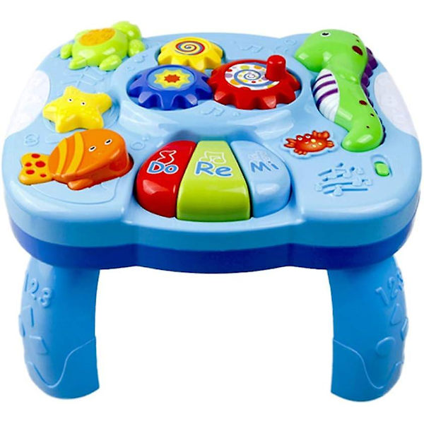 Musikalsk Læringsbord Baby Leker 2 I 1 Tidlig Utdanning Leketøy Musikk Aktivitetsenter Bord For Småbarn Gutter Jenter
