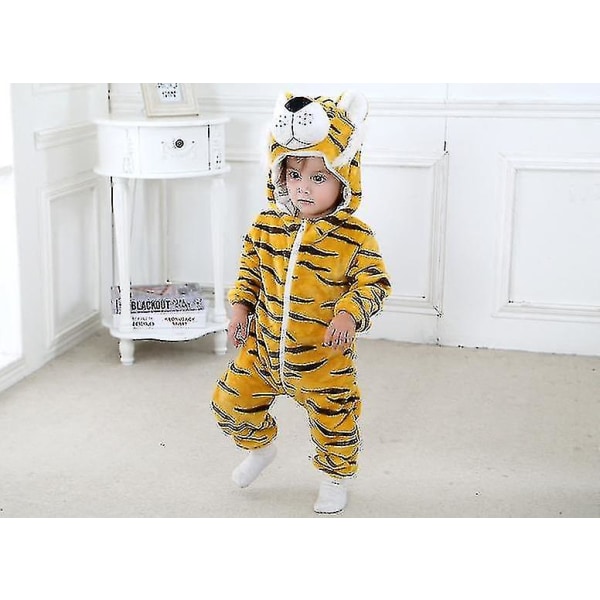 Unisex Eläinaiheinen Talvi-Syksy Flanelli Hupullinen Haalari Tiger 70