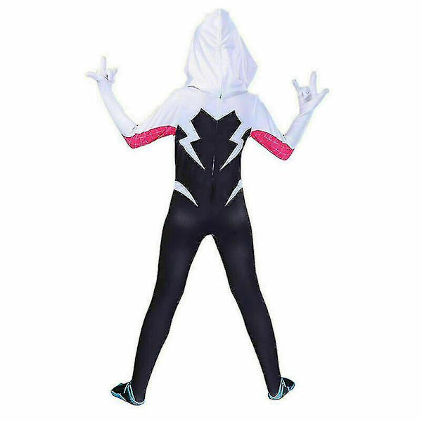 Vuxen/barn Spider Verse Gwen Stacy   Kostym Kvinna Jumpsuit Hoodie 160cm