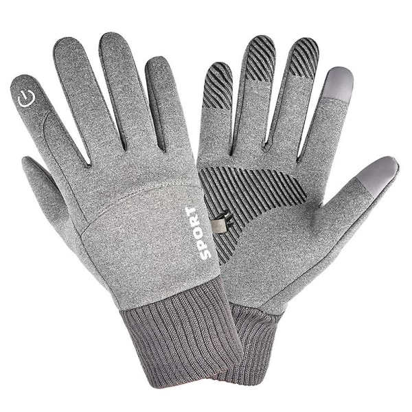 Varma skidhandskar för vintern Unisex Foder Termiska Vattentäta Pekskärm Gray M