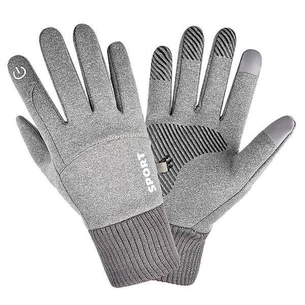 Vinter Varme Ski Handsker Unisex Liners Termiske Vandtætte Touch Screen Gray L