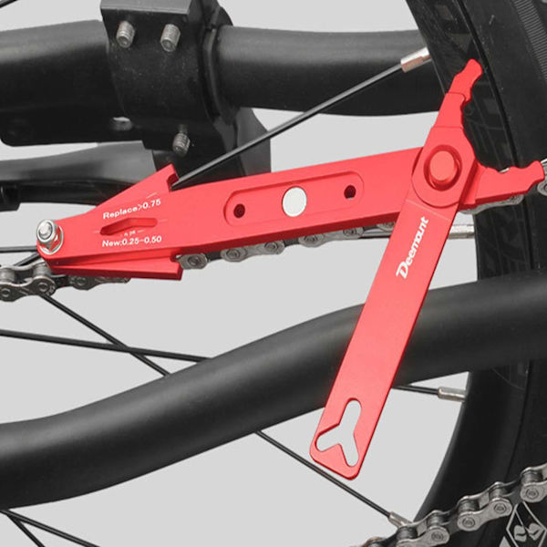 Cykelkæde Målelineal Holdbar og Slidstærk Lineal til Cykel Scooter Motorcykel Red