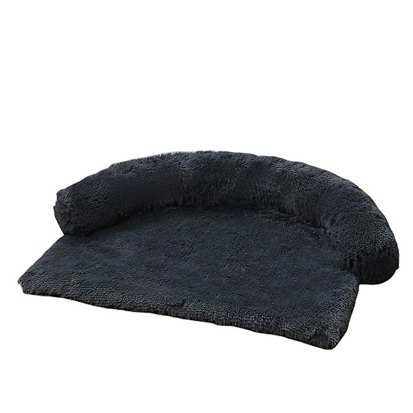 Universal Kæledyrsseng Lang Plys Kat Hundemåtte Blød Komfortabel Kattesofa Til Store Små Katte Hunde 62*62cm Dark Gray