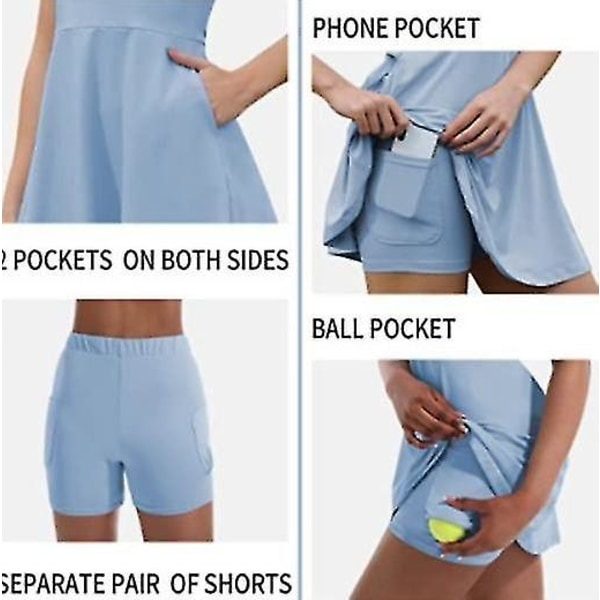 Tennismekot Golfmekot Sisäänrakennetuilla Shortseilla light blue l