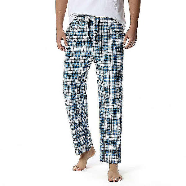 Miesten puuvillaiset kudotut pyjamahousut, ruudulliset kevyet olohousut COLOR 10 XL
