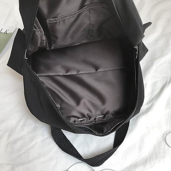 Enfärgad Vattentät Ryggsäck i Nylon för Dam, Enkel Skolväska för Tonårsflickor, Axelväska, Reseryggsäck beige