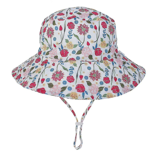 Baby Solhat Sommer Strand Upf 50+ Solbeskyttelse Baby Drenge Hatte Småbørn ROSE S