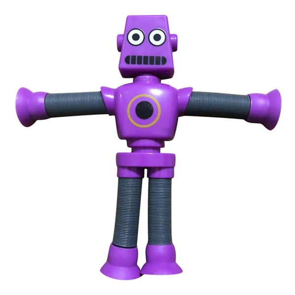 Teleskopisk Sugekop Robot Legetøj Børn Suge Legetøj Sensorisk Legetøj Teleskopisk Rør Sugekop Legetøj Purple