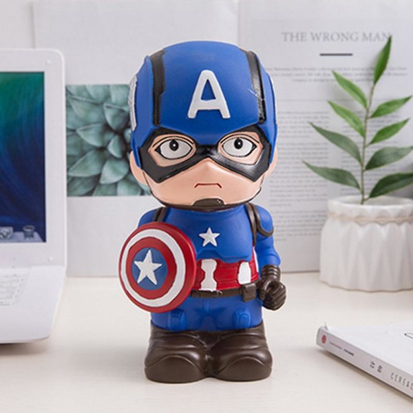 Superhjälte Piggy Banks Tecknad Spider-man/ Captain America/ Batman/ Iron Man Pengaburkar Sparkruka Barnleksakspresenter Captain America