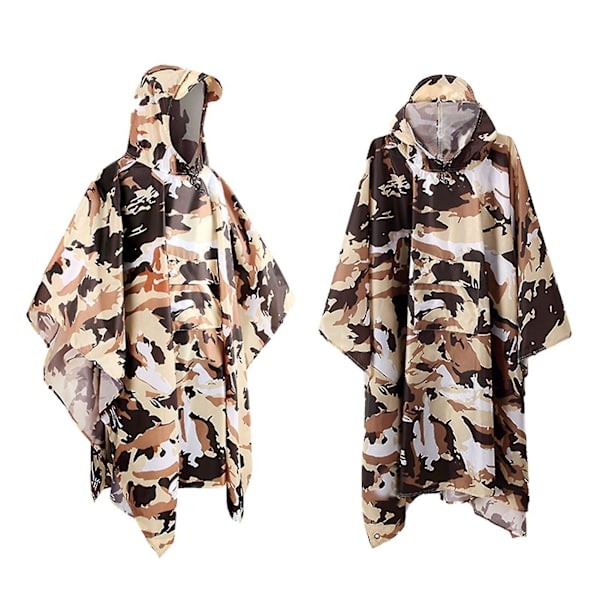 Sadetakki Pitkä Hätähuppu Hengittävä Kevyt Retkeily Sadeviitta Taskulla Ulkoiluun Leirintään Camouflage