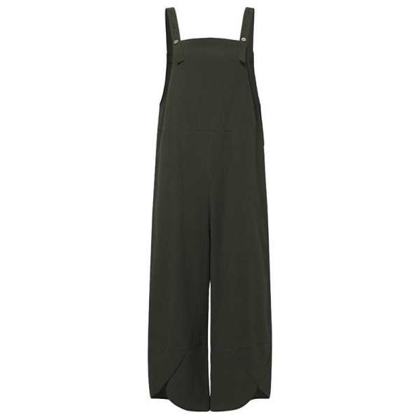 Ärmlösa Overaller för Kvinnor Rompers Vida Ben Jumpsuits green L