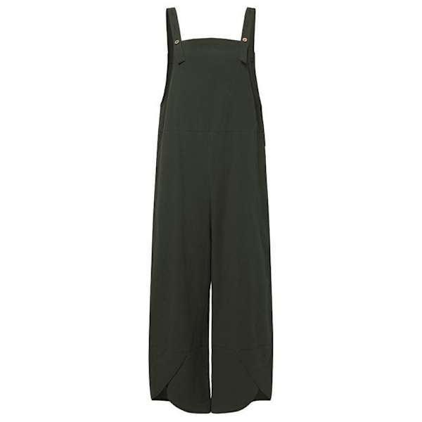Dame Ærmeløse Overalls Rompers Bred Ben Jumpsuits green 4XL