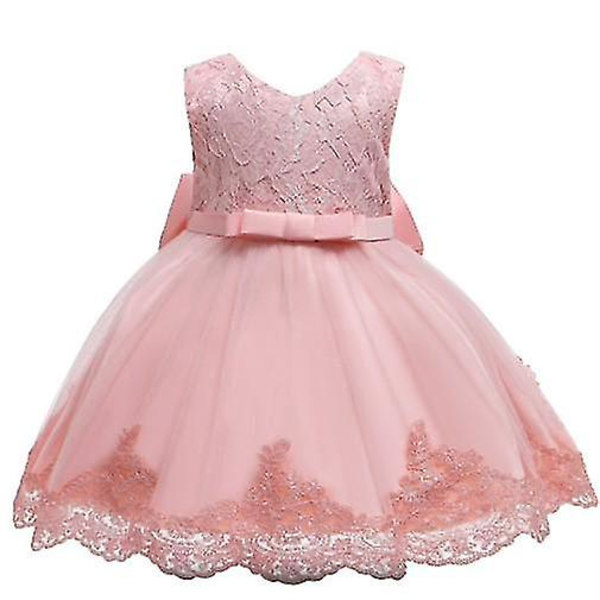 Lyhythihainen pitsinen prinsessamekko, tyylikäs ja viehättävä asukokonaisuus tytölle 80cm