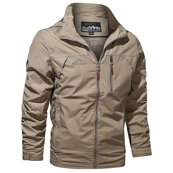 Herre Vinter Hette Army Frakk Taktisk Militær Jakke Kamp Yttertøy Khaki 4XL