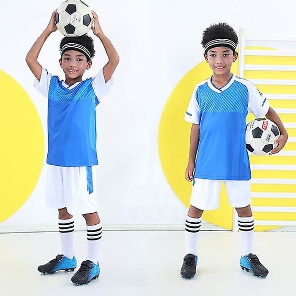 Fotbollsskor för barn med fast mark, fotbollsskor för pojkar och flickor, sportskor för utomhusbruk Orange Blue 35