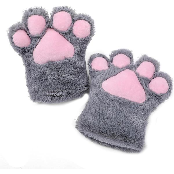 Cosplay Djur Katt Varg Björn Hund Räv Tassar Klor Vantar Handskar A Light Grey