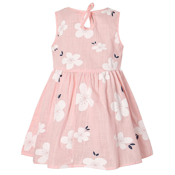 Sommar Småbarn Baby Flickor Prinsessa Ärmlös Blommig Klänning Semester A-linje Klänningar Pink 3-4 Years