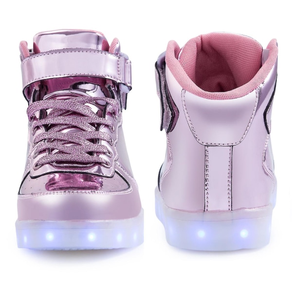 Barn Sneakers med LED-lampor Pojkar Flickor Sportskor Löparskor 1600 purple 27