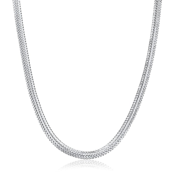 Enkel platt ormbenshalsband Stapelbar minimalistisk stil för kvinnor män N881