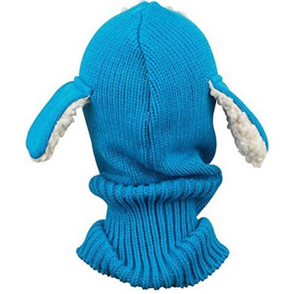 Baby Strikket Lue Varm Vinterhette Med Øreklaffer Skjerf For Gutter Jenter Sky Blue