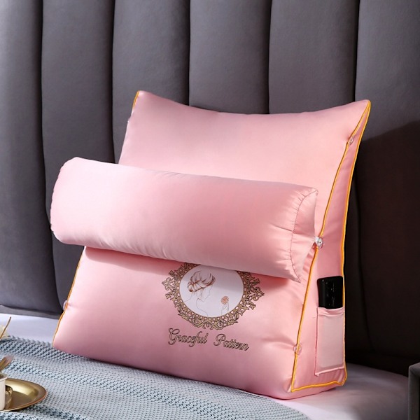 Ryggstödskudde triangulärt ryggstöd pink
