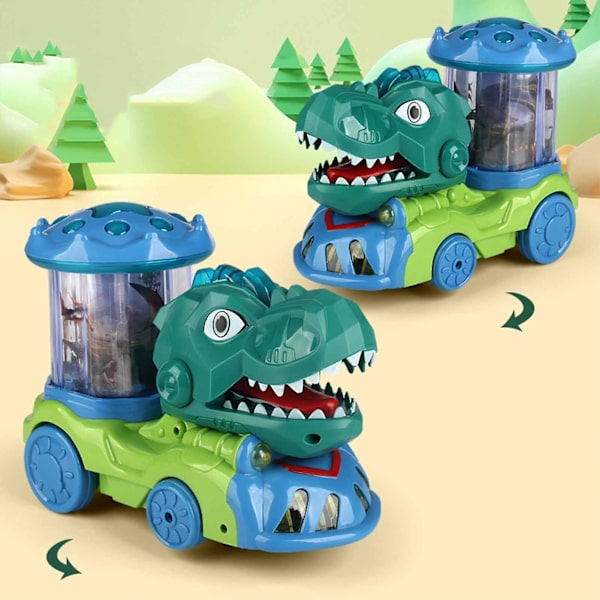 Sähköinen dinosaurusauto vedenalainen maailma leluauto mielenkiintoinen universaali dinosaurusautomalli lapsille pojille tytöille lelu lahja Blue