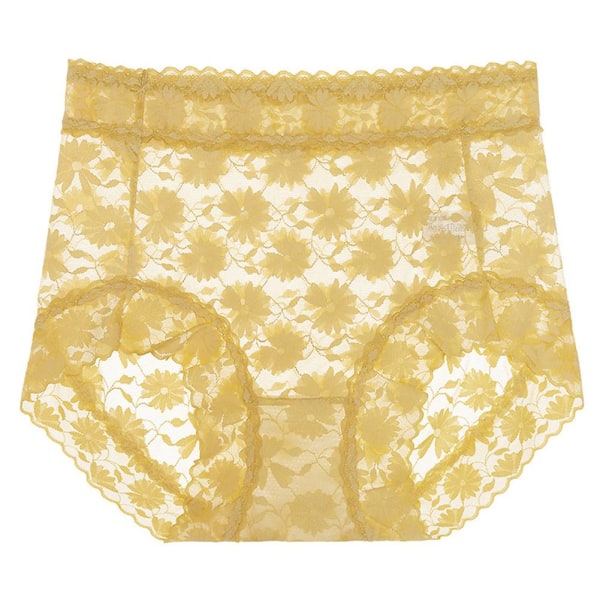 Spetsbyxor Dam Sense Girls Silke Gren Stor Storlek Lätt Andas Hög Midja Triangel Shorts Lemon Yellow 2XL